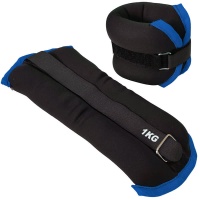 Утяжелители "ALT Sport" (2х1,0кг) (нейлон) в сумке (черный с синий окантовкой) HKAW101-A
