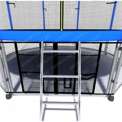 Батут i-JUMP Elegant 10ft 3,06м с нижней сетью и лестницей (blue)